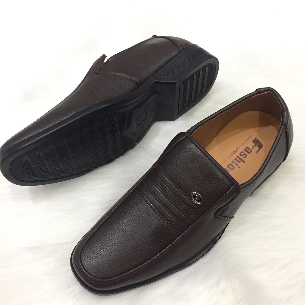 Giày NAM trung niên da mềm may đế nâu ( Shop Vina Store )