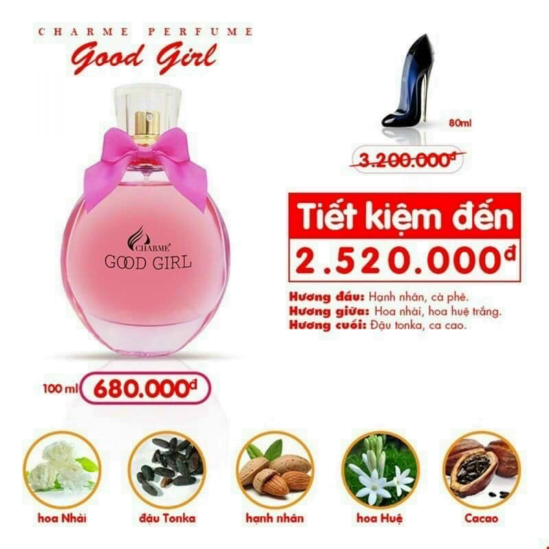 Nước hoa nữ charme good girl 100ml