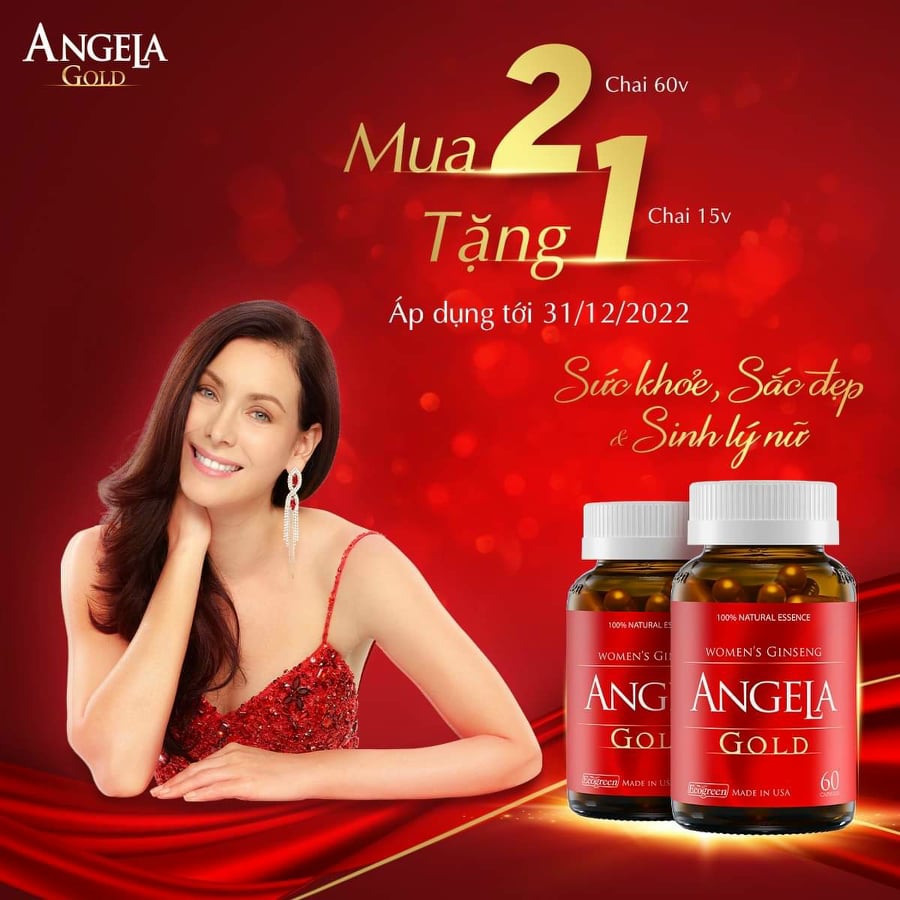 SÂM ANGELA GOLD 60 Viên  Mua 2 tặng 1- Hỗ trợ tăng cường sức khoẻ- Sắc đẹp