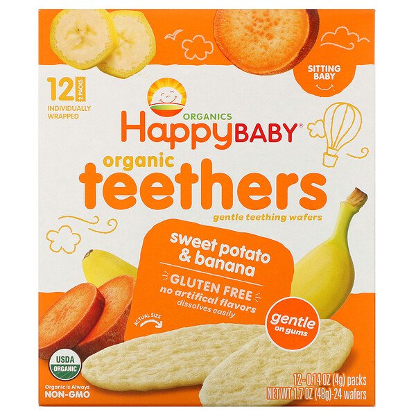 BÁNH ĂN DẶM HỮU CƠ HAPPY BABY TEETHERS ORGANIC CHO BÉ TỪ 6 THÁNG