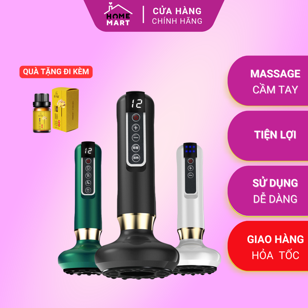 Máy giác hơi massage cạo gió có tay cầm giúp thư giãn toàn thân, chăm sóc sức khỏe