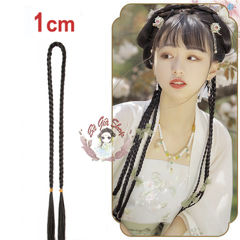 BÍm tóc giả bím tóc cột 2 đầu (nhiều cỡ)