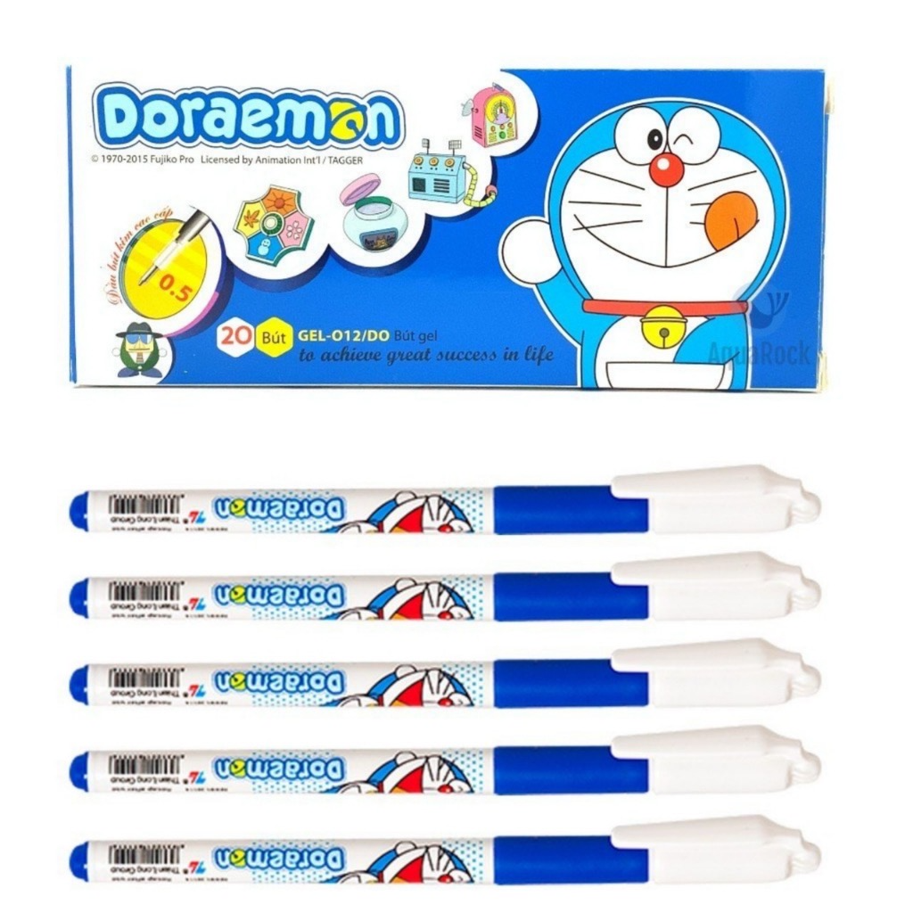 Hộp 20 bút mực tím học sinh Đô rê mon Thiên Long, bút bi Doremon, bút GEL-012/DO Doraemon