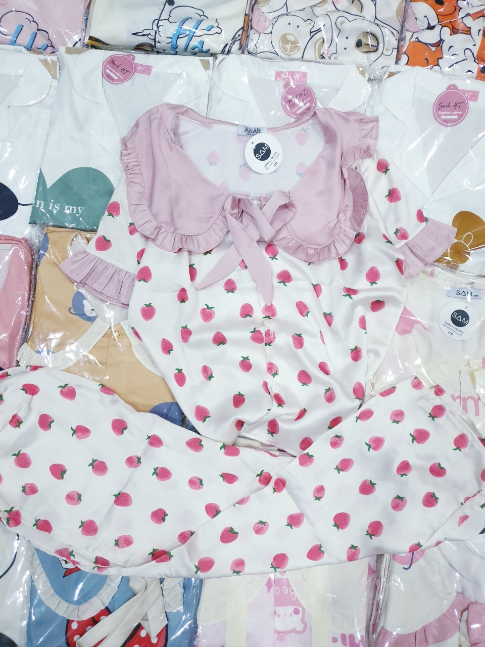 Đồ bộ mặc nhà Pijama lụa satin cao cấp form dài