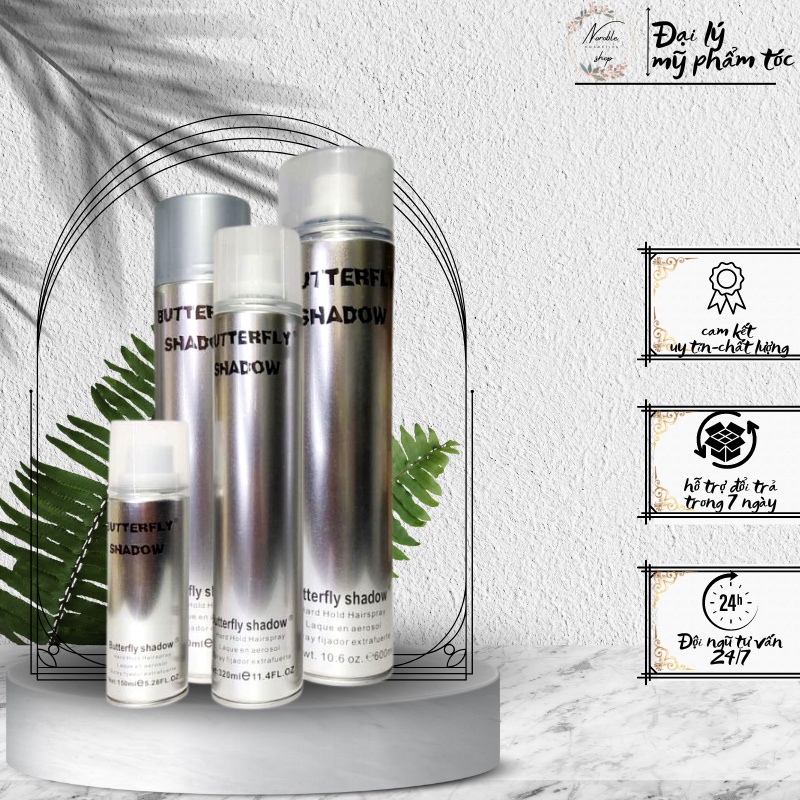 Gôm bạc xịt tóc butterfly shadow hàng chuẩn loại 1 kem