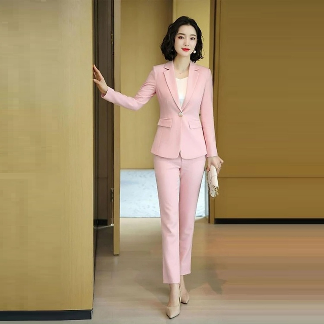 Women work suit long sleeve suit long pants tj32