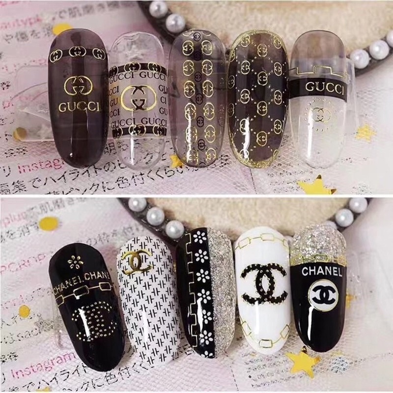 Sticker hình dán móng chữ thương hiệu siêu HOT