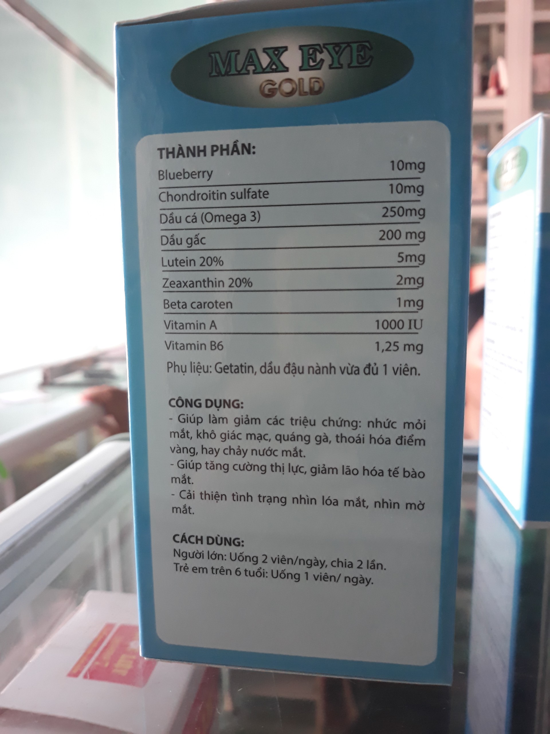 Viên uống bổ mắt, sáng mắt Max eye gold
