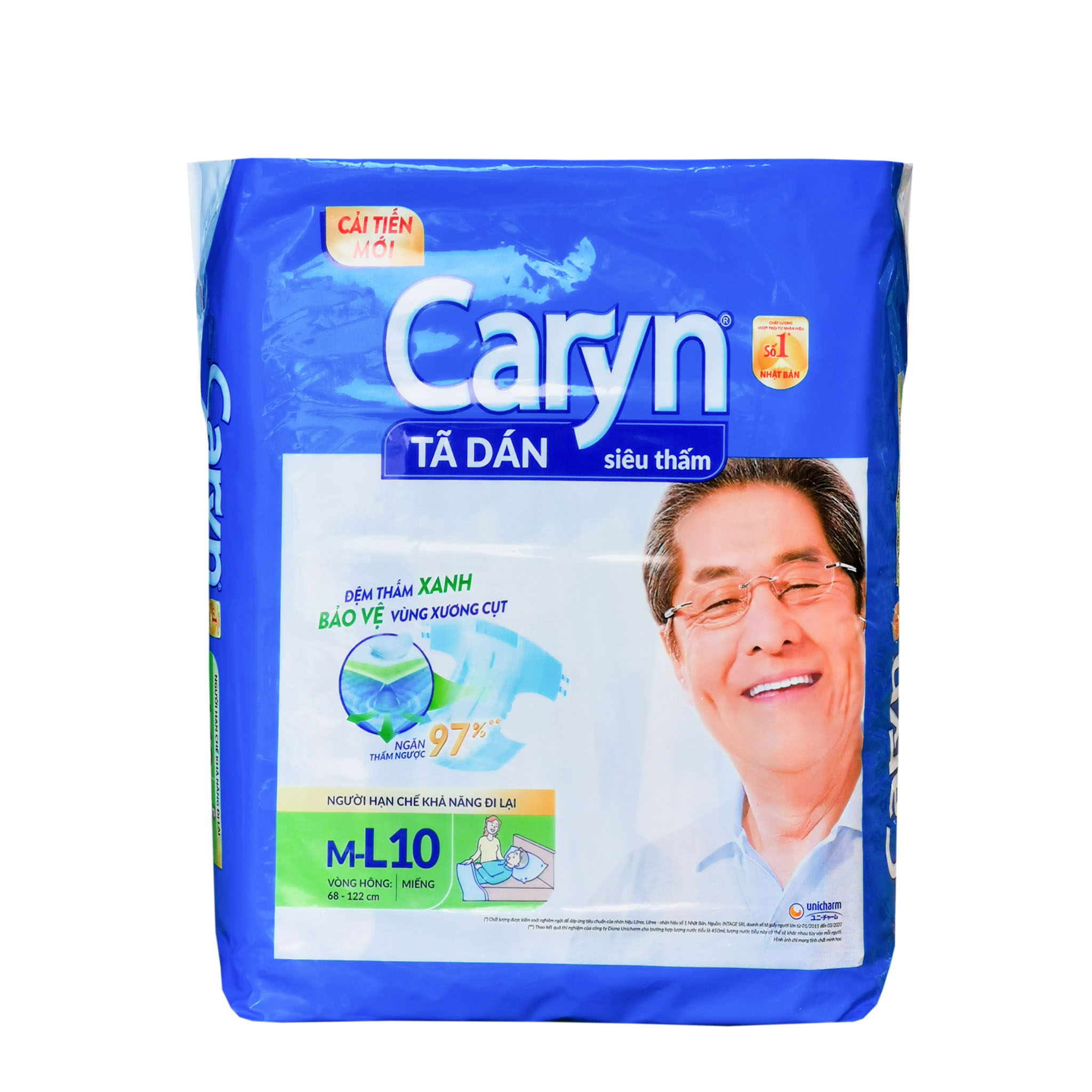 Tã Dán Siêu Thấm Caryn Size M10/L10/XL10