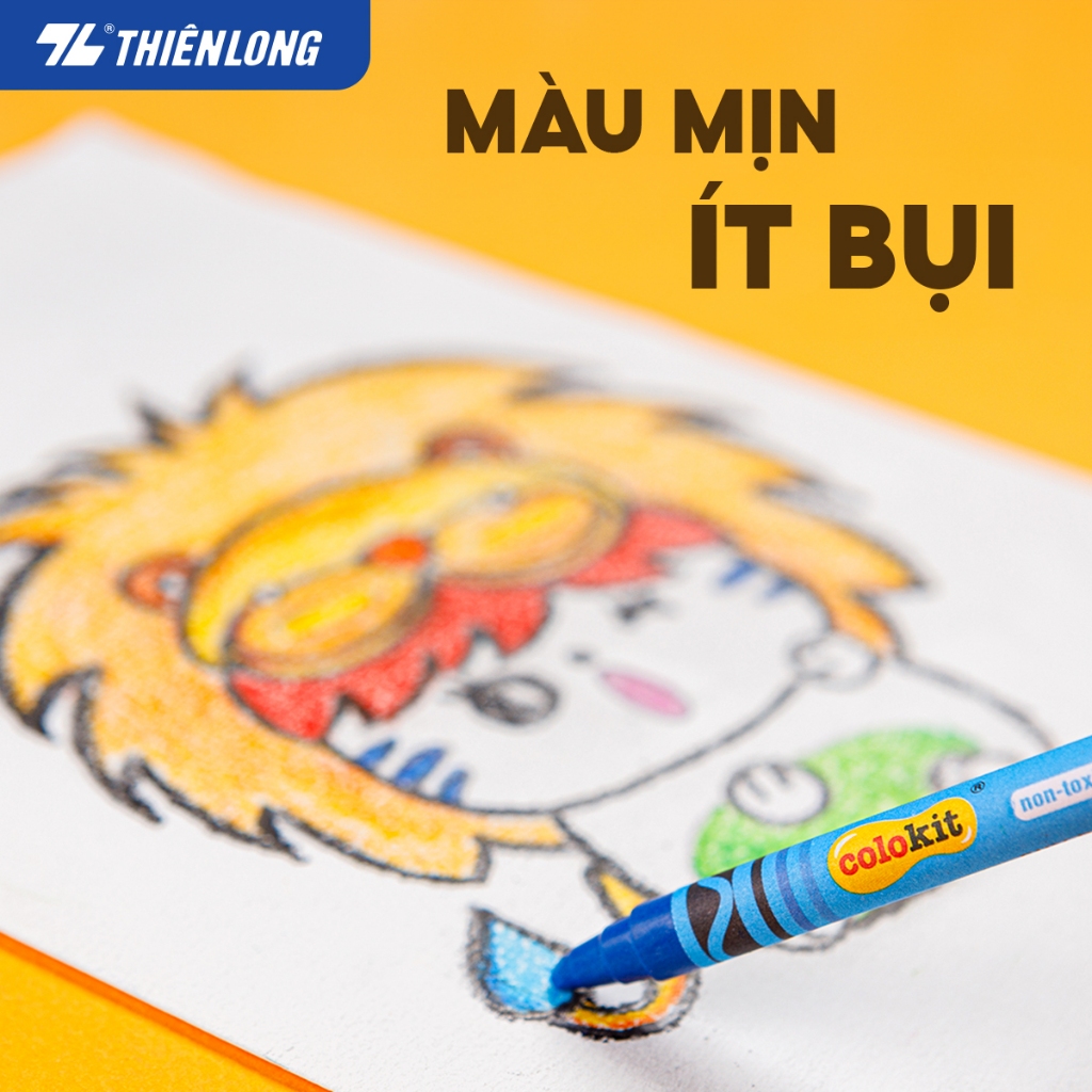 Bút sáp màu Thiên Long Colokit 12 Màu an toàn cho trẻ em CR-C016