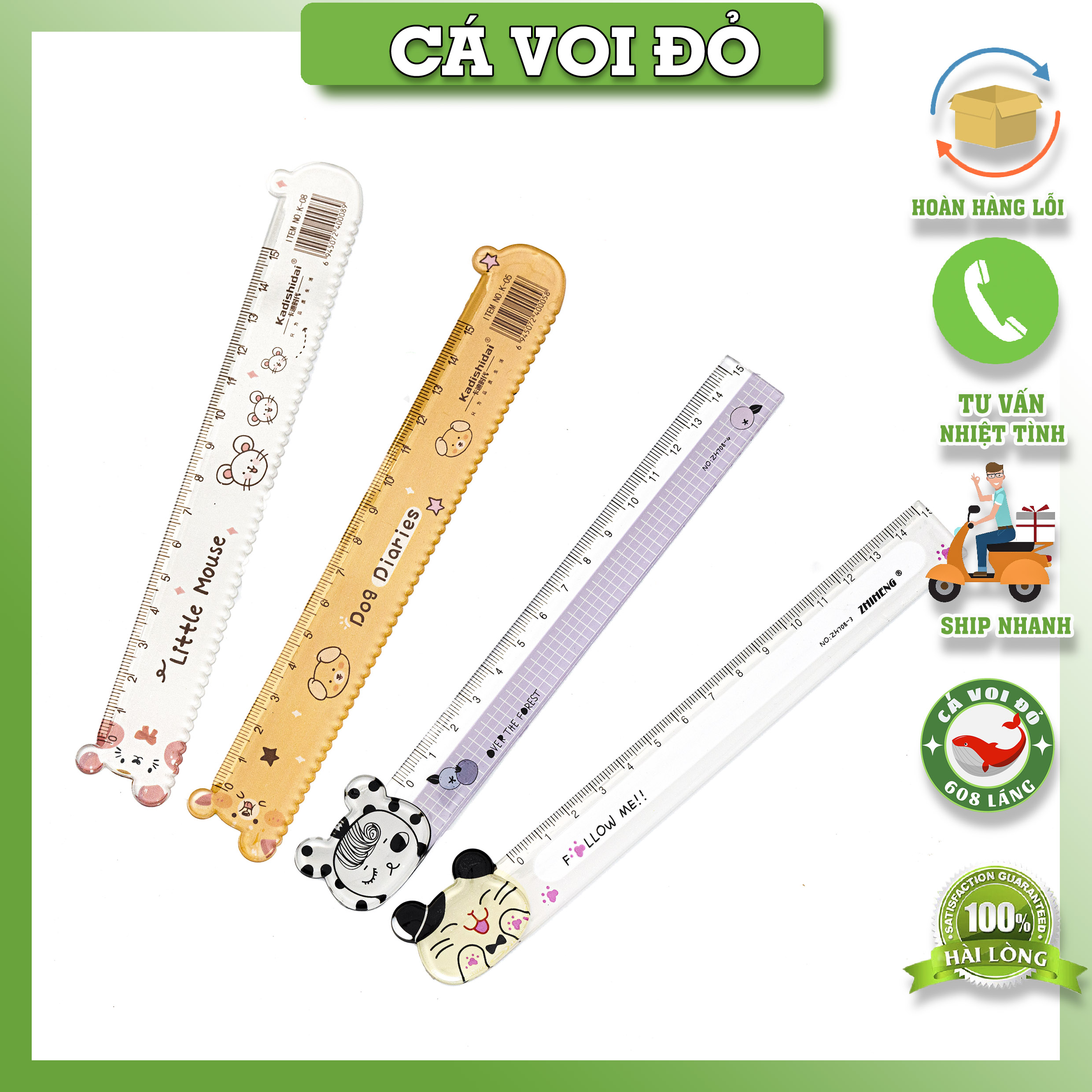 Thước kẻ hoạt hình cute 15cm zh-708