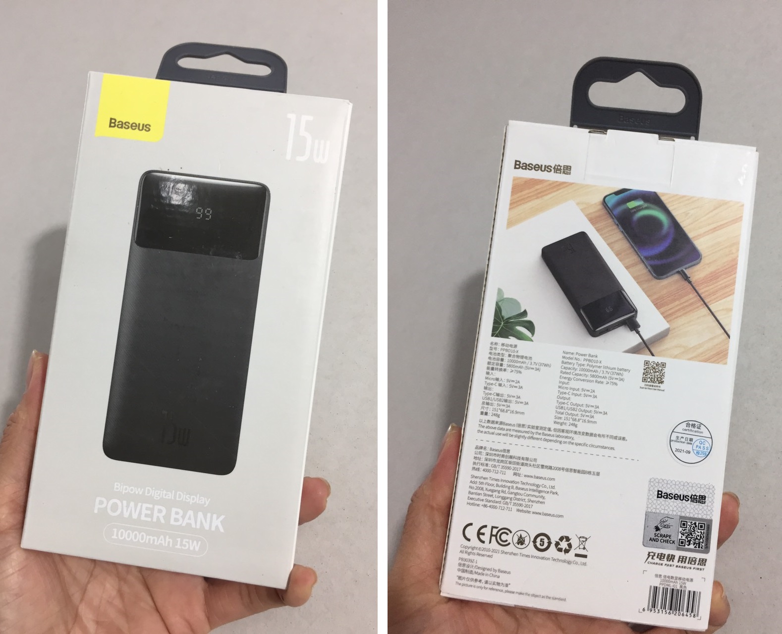 [ 10000mAh/ 20000mAh ] Pin dự phòng 15W Baseus Bipow Digital Display PPBD10- PPBD20