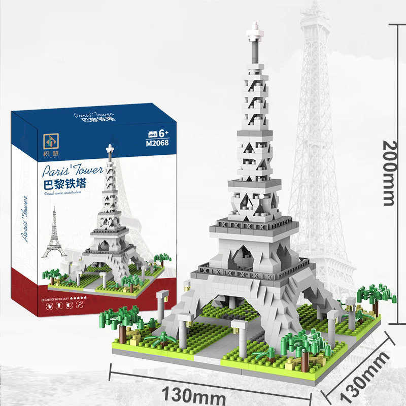 Eiffel Paris tháp xây dựng khối loạt bé trai và bé gái trẻ em vi hạt xây dựng khối lắp ráp đồ chơi câu đố