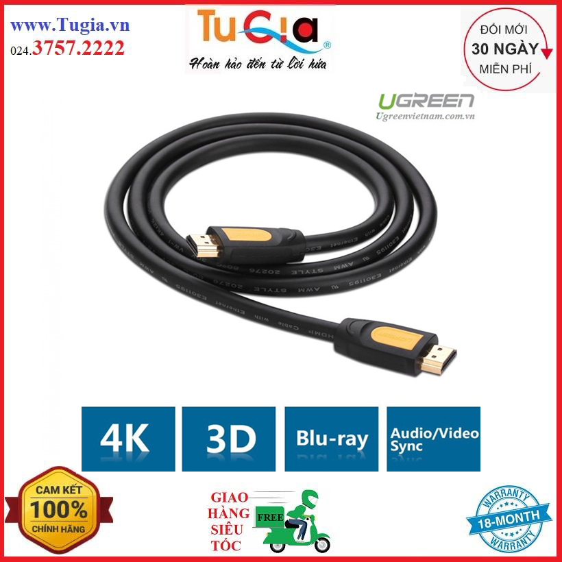 Dây cáp HDMI dài 3m UGREEN 10130 - Hàng chính hãng