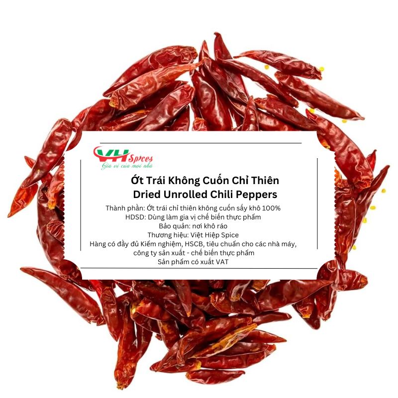 Ớt trái không cuốn chỉ thiên khô việt hiệp