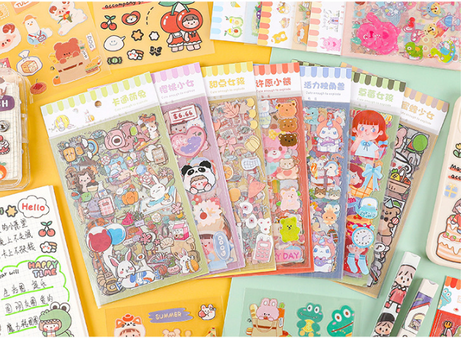 Bộ 6 Tấm Sticker Trong Dễ Thương Chọn Mẫu
