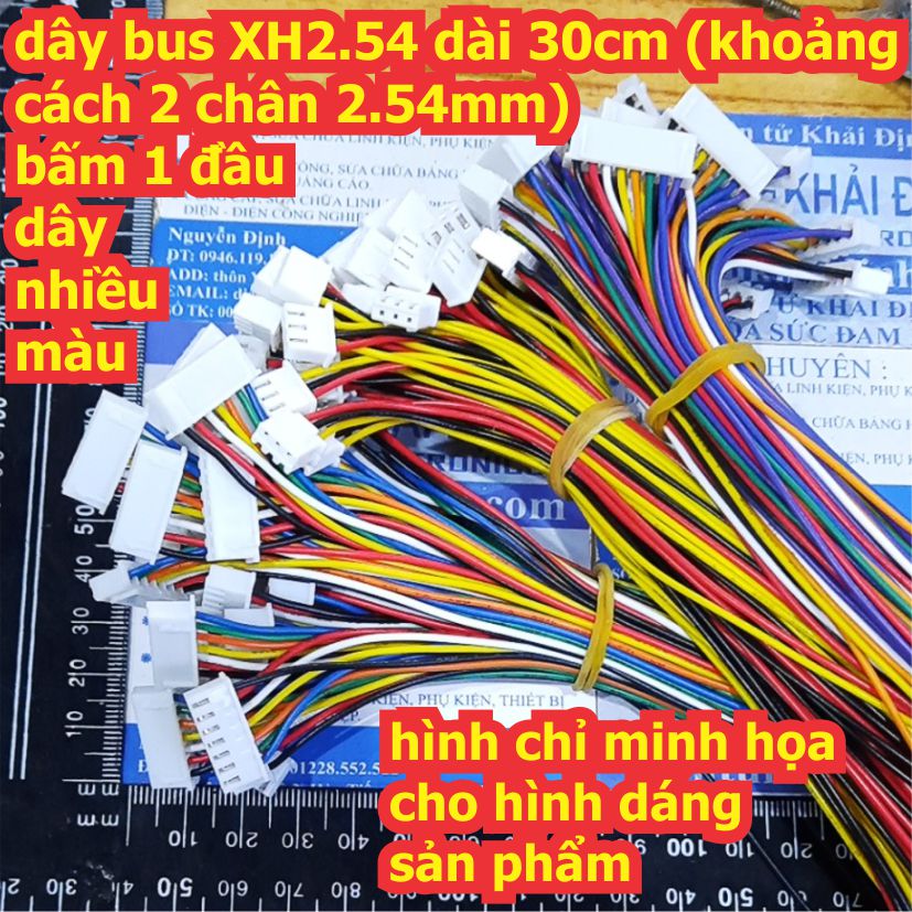 Dây bus xh2.54mm 2.54mm bấm 1 đầu dây nhiều màu dài 30cm 2p ~ 12p kde8298