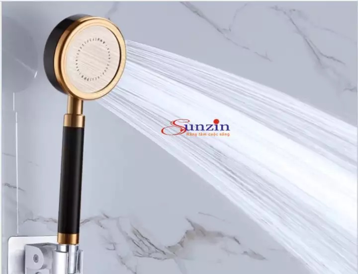 Tay sen tắm tăng áp nhôm (đen vàng)