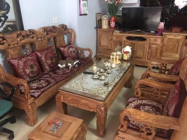 bộ 3 thảm ghế đệm ghế gấm hoàng gia tây âu ghế sofa gỗ phòng khách