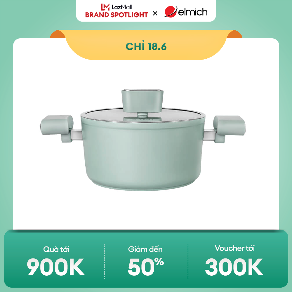 (Chỉ 25-29.10)Nồi men sứ Elmich Hera II EL-5203SK18…