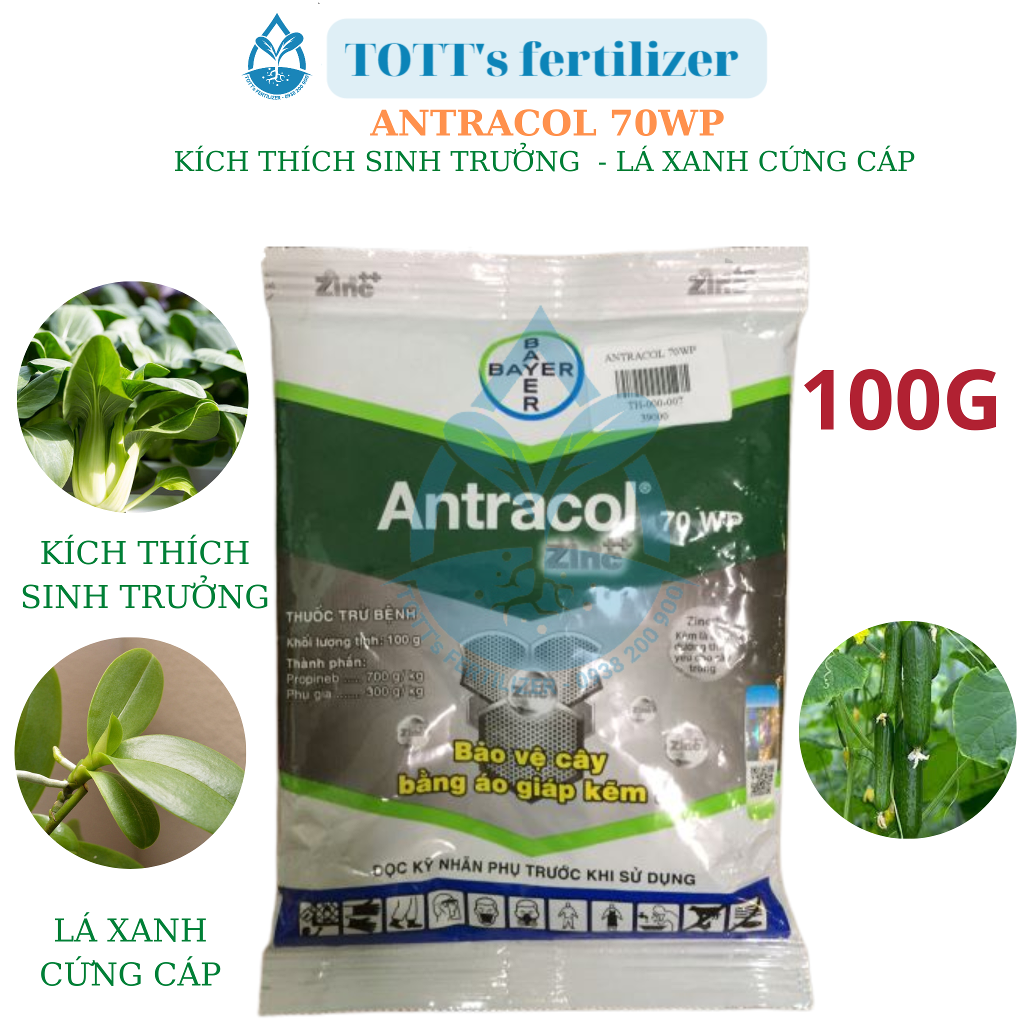 Thuốc Trừ Bệnh Cây Trồng ANTRACOL (Gói 100g)