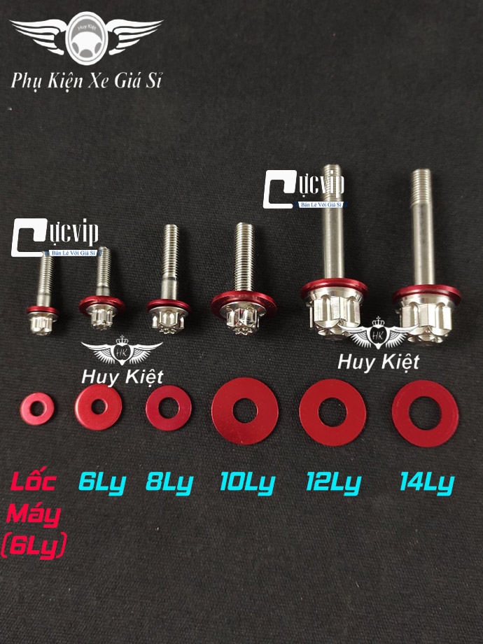Lông đền nhôm đỏ 6ly lốc máy, 6ly, 8ly, 10ly, 12ly, 14ly ms5597