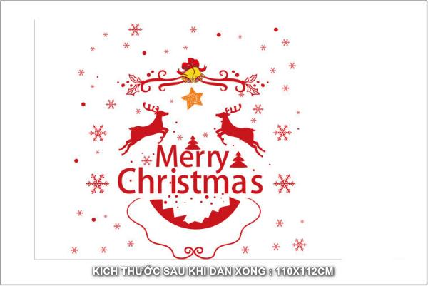 [HCM]Decal dán tường Noel - Trang Trí giáng sinh họa tiết đỏ