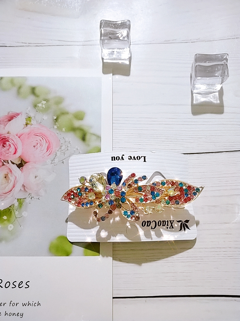 Kẹp tóc phía sau đính đá lấp lánh cao cấp hoa dài