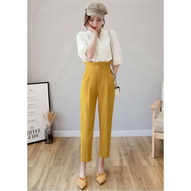 [25-27/4 Hoàn tiền 15%]Quần Baggy Nữ Trơn Cạp Bèo