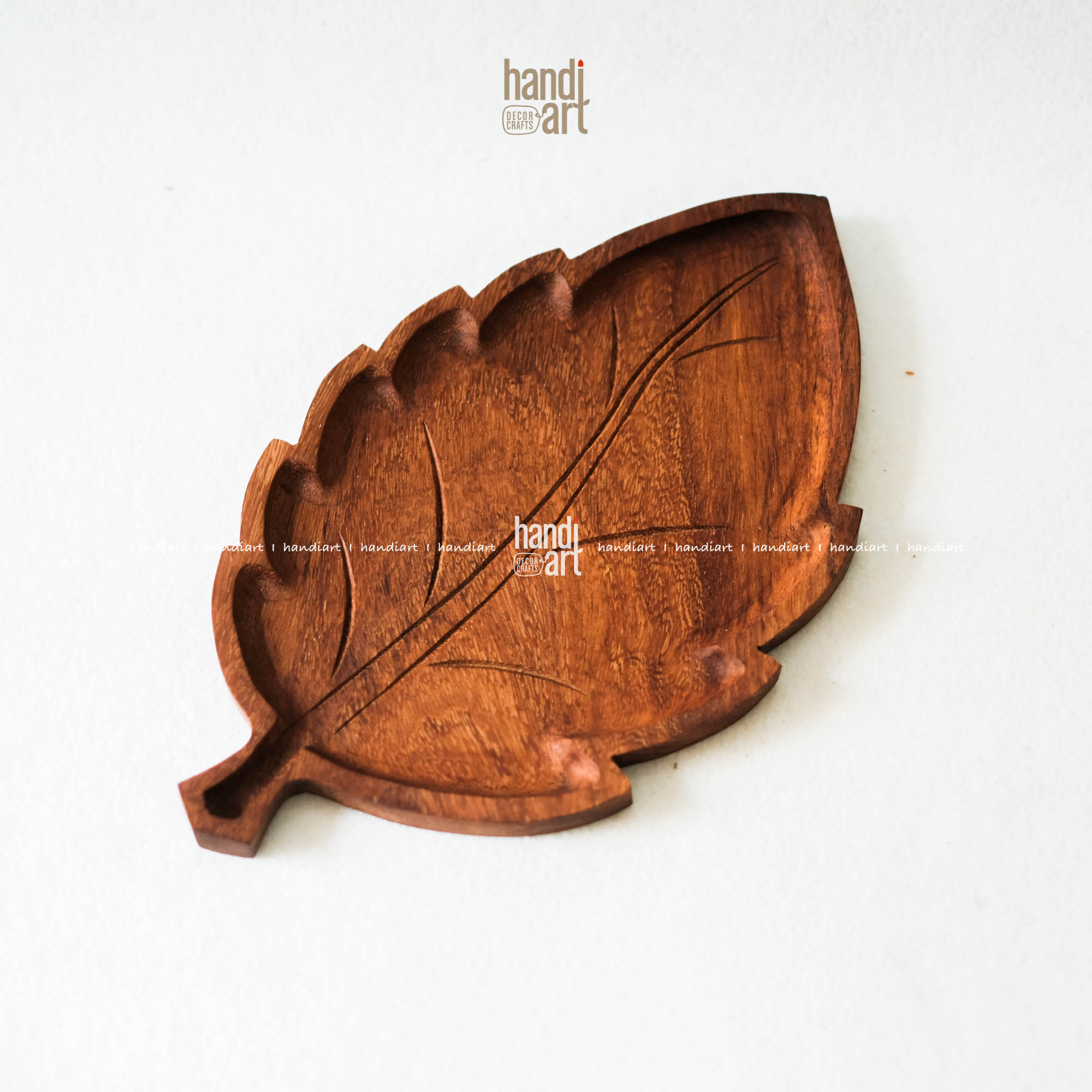 Tray red wood leaf pattern, wooden tray handmade
