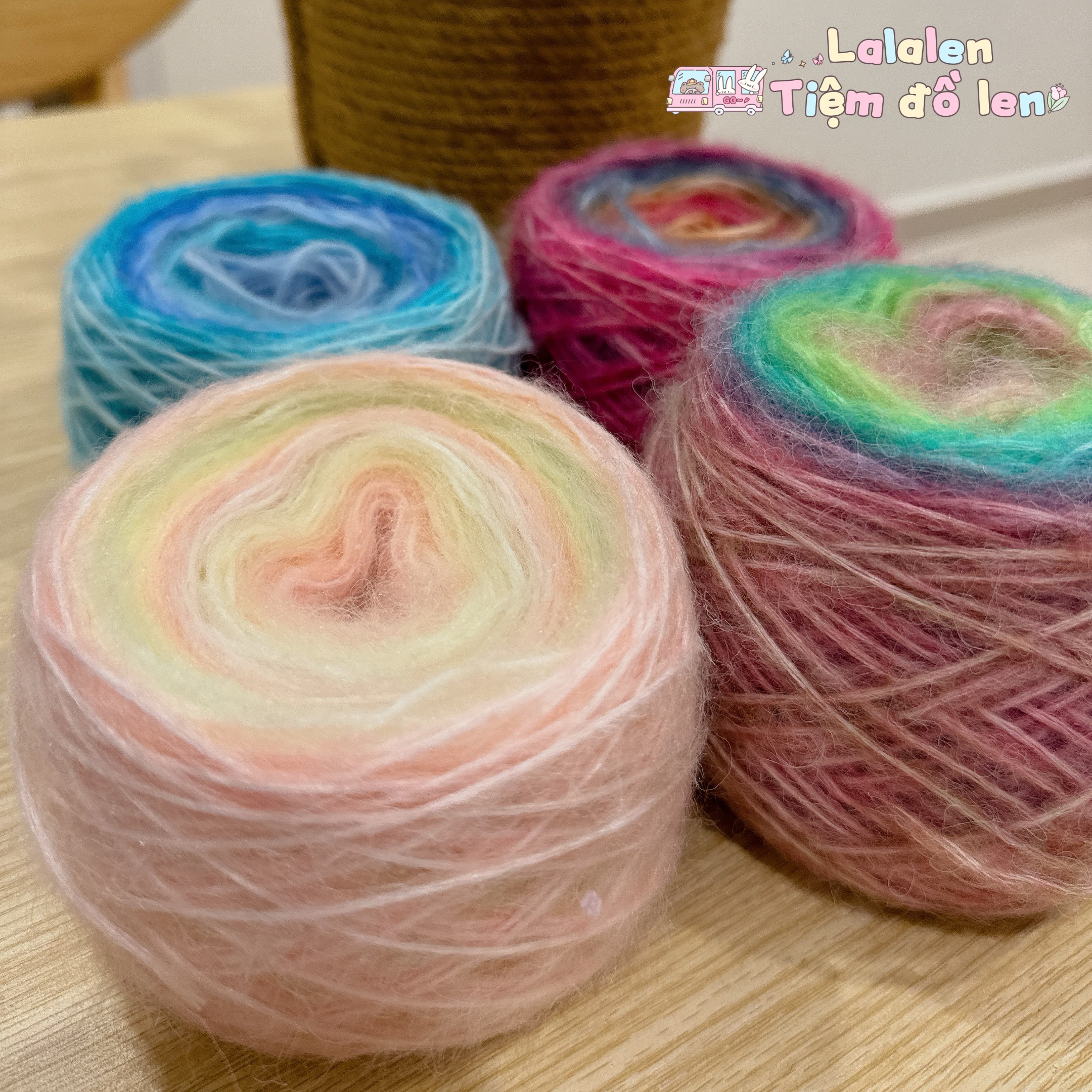 Len Mohair Loang Cầu Vồng - Cuộn 50gr