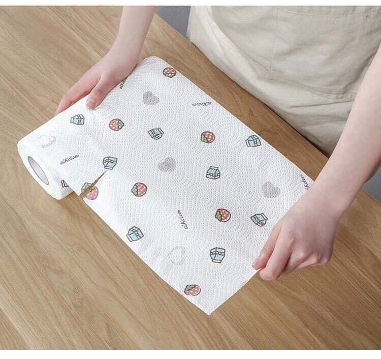 Giấy Cuộn Lau Đa Năng Nhà Bếp Hoa Mẫu Mới
