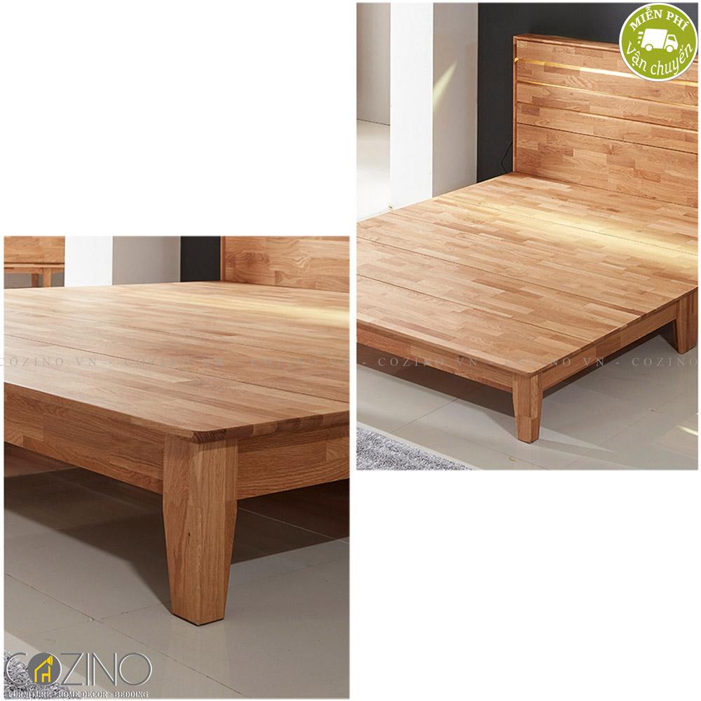 Giường đôi Calla gỗ cao su 1m8