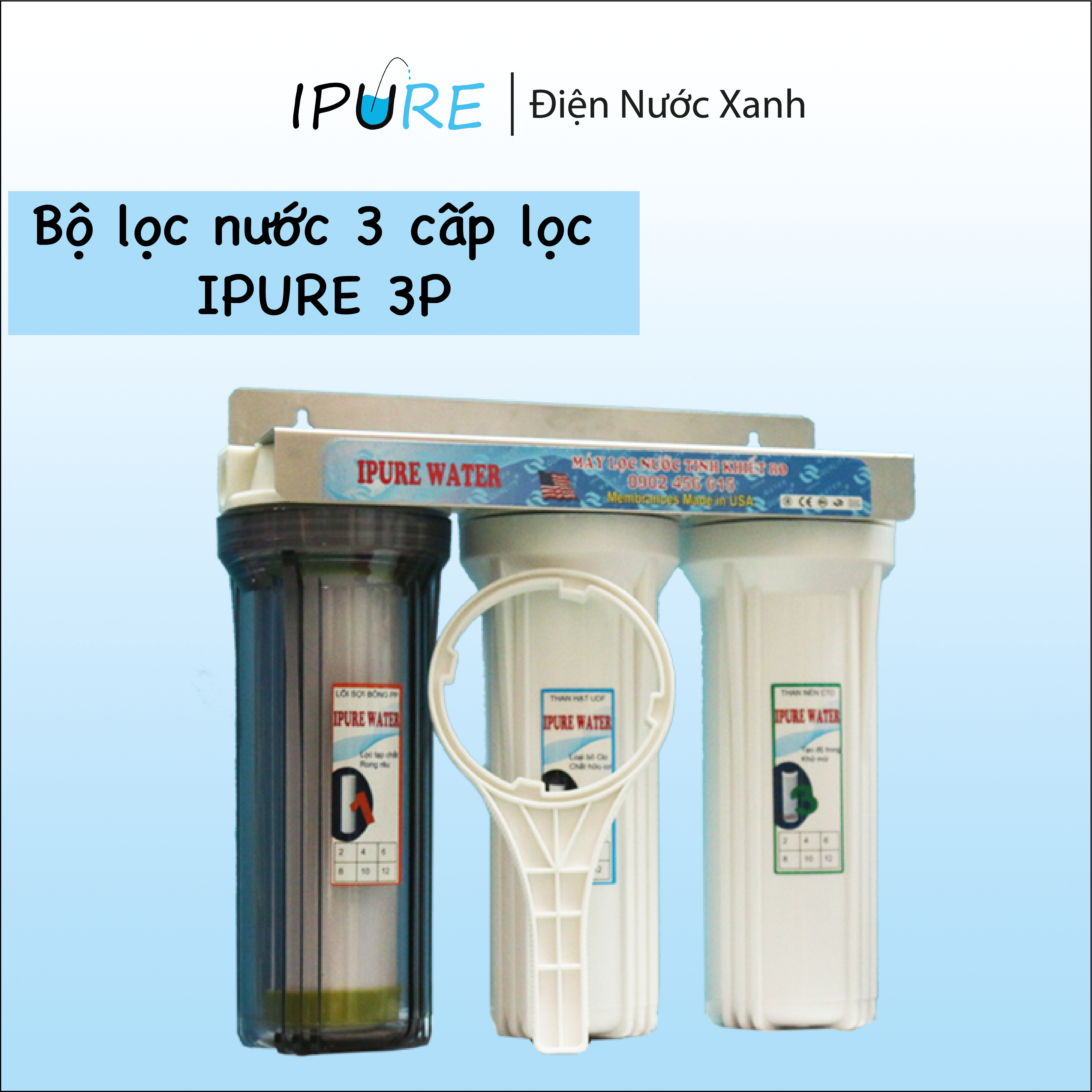 Máy lọc nước đầu nguồn DNX IPURE Bộ lọc nước thô khử mùi, khử hoá chất