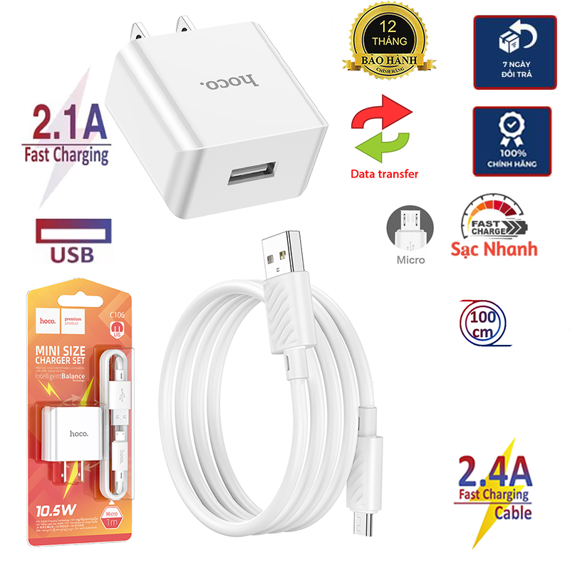 Bộ Sạc  C81 micro usb cho điện thoại android 5V 2.1A