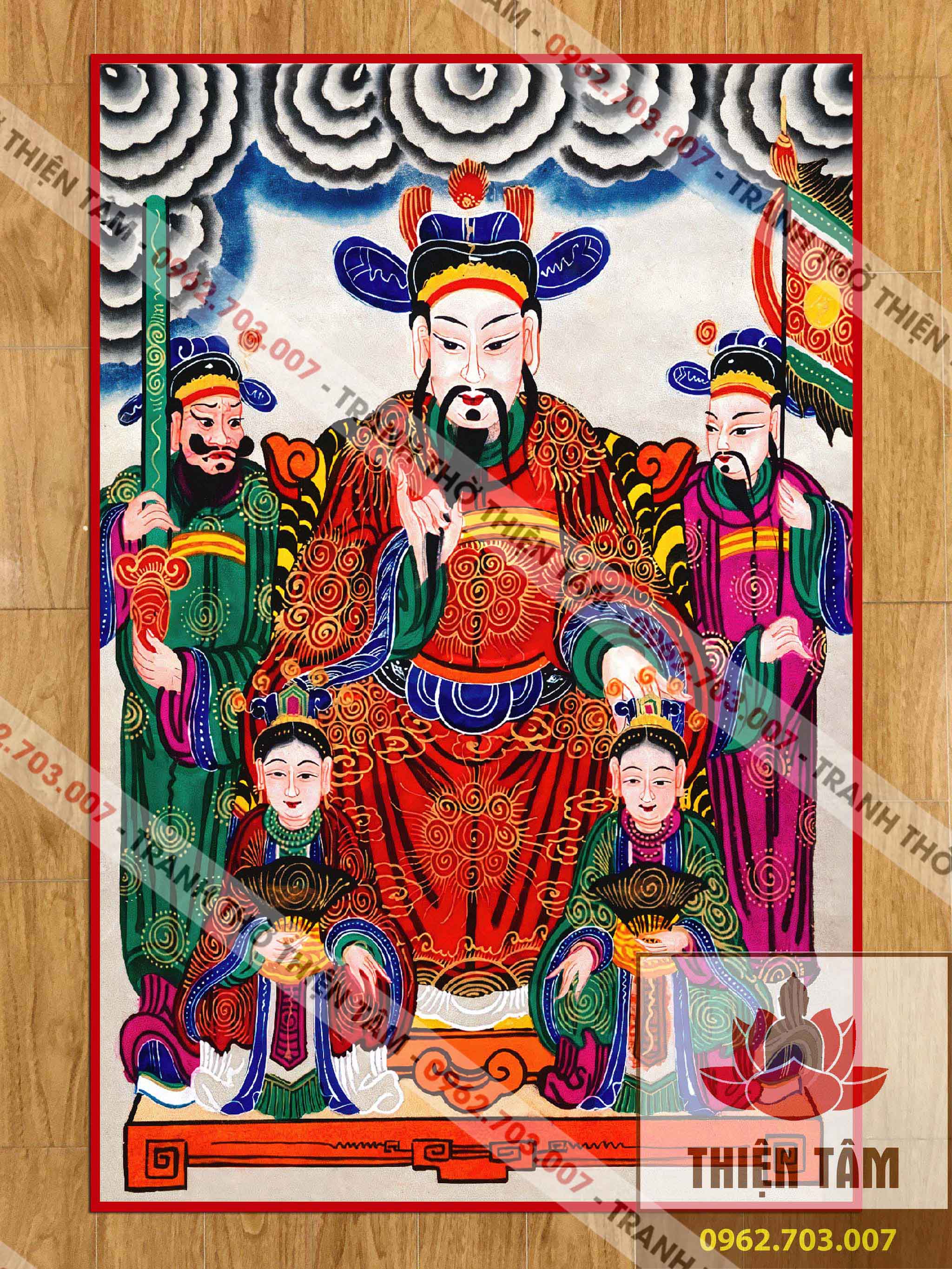 Tranh Đức Thánh Trần Triều chất liệu vải phủ bóng cao cấp dày dặn (không khung)