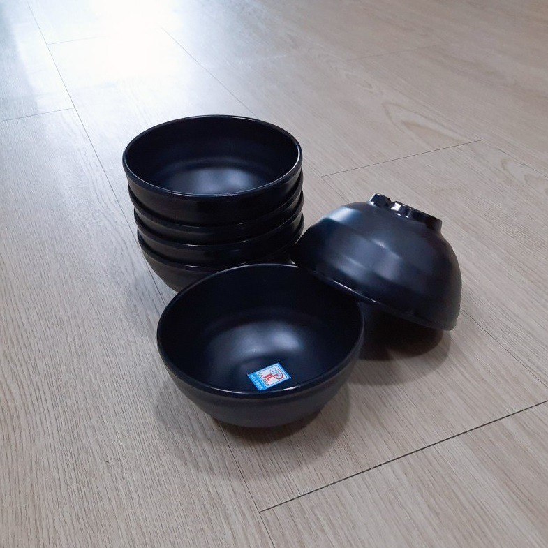 Chén Cơm Nhựa Melamine Đen Nhám