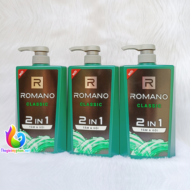 Sữa tắm gội 2 trong 1 hương nước hoa romano classic 650g