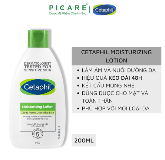 [GIẢM 20K ĐƠN 399K] Cetaphil Sữa Dưỡng Ẩm Cho Mặt Và Toàn Thân Moisturizing Lotion 200ml
