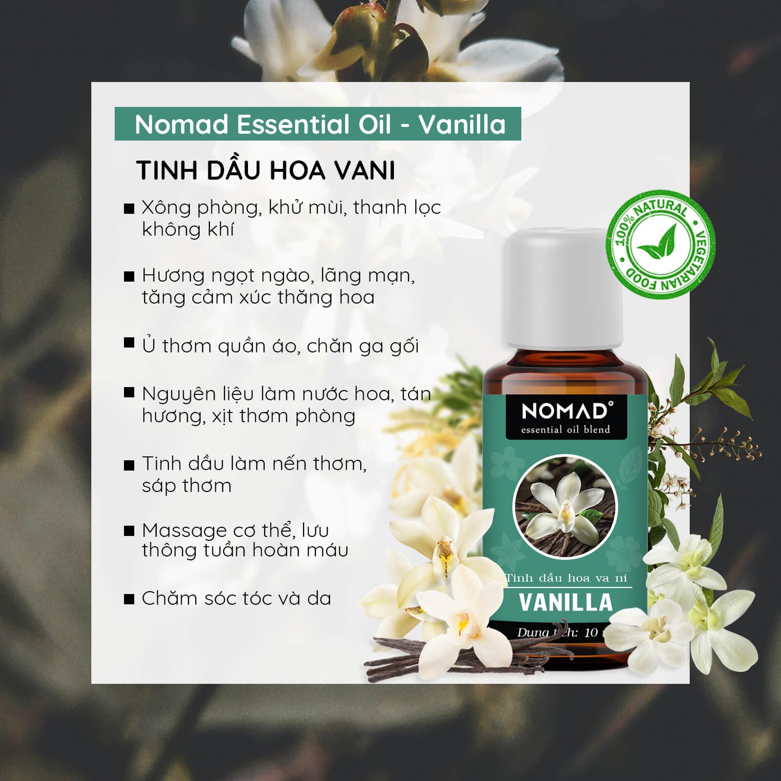 Tinh Dầu Vani Nomad Vanilla Essential Oil Blend