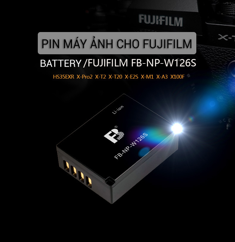 Pin NP-W126S Cho Fujifilm X-S10 X-T30 X-T200 X-T100 X-T20 X-Pro3 X-T3 X-A7 X100F XA5 XA3 XT2..