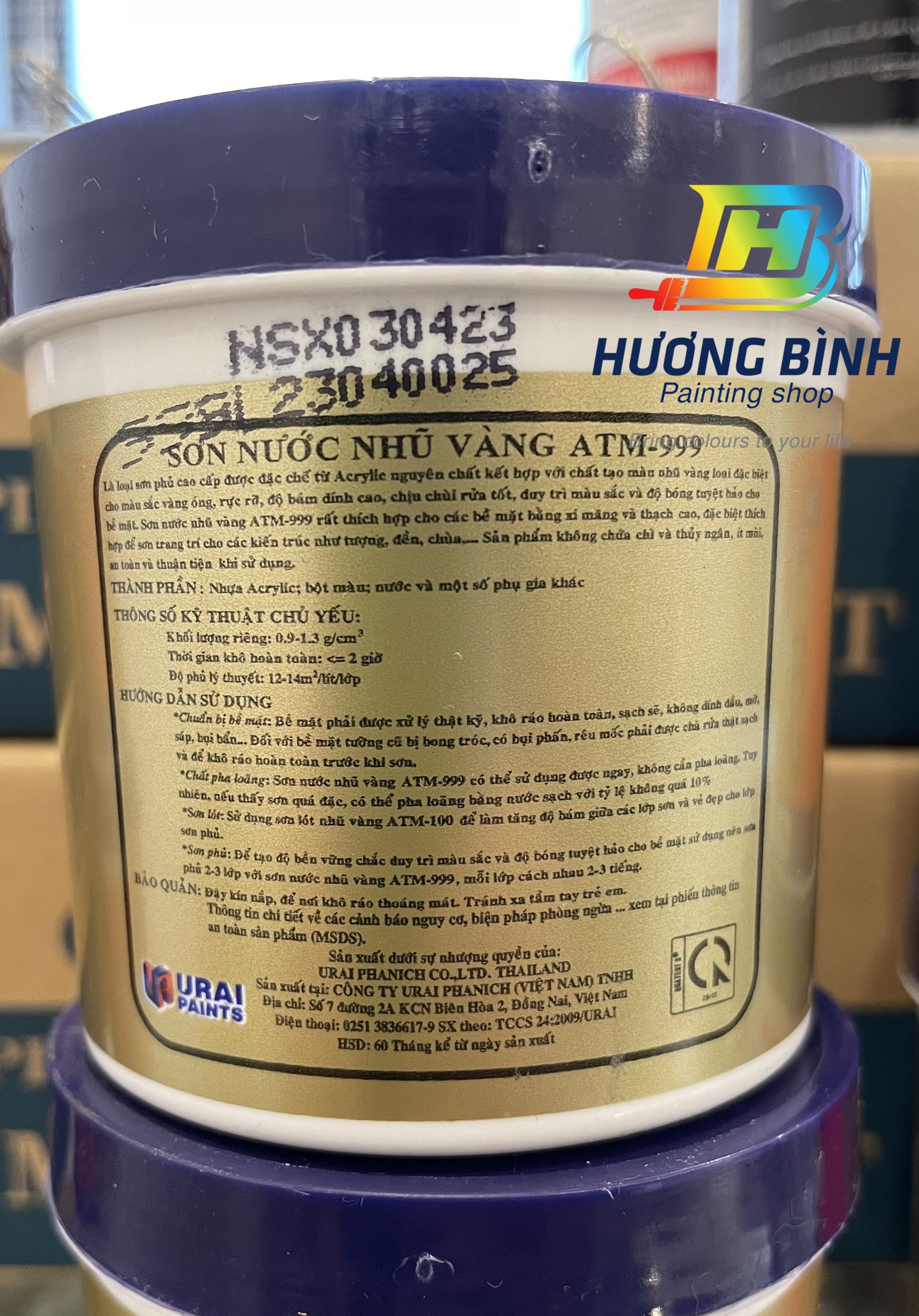 [Lon 225ml] Sơn nước nhũ vàng ATM - 999
