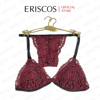 Set đồ lót nữ bralette không gọng mút mỏng ren hoa thương hiệu ERISCOS thumbnail
