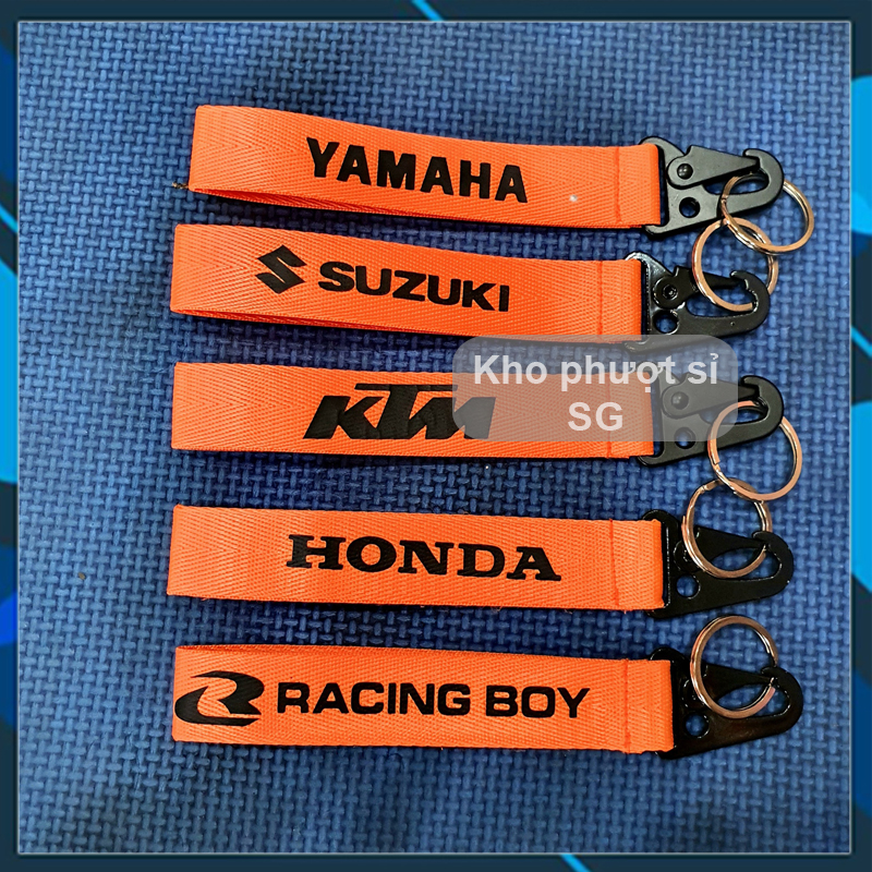 Móc khoá xe PKL các hãng xe HONDA, YAMAHA, KTM, SUZUKI - Móc khoá dây xe máy (Dây cam)