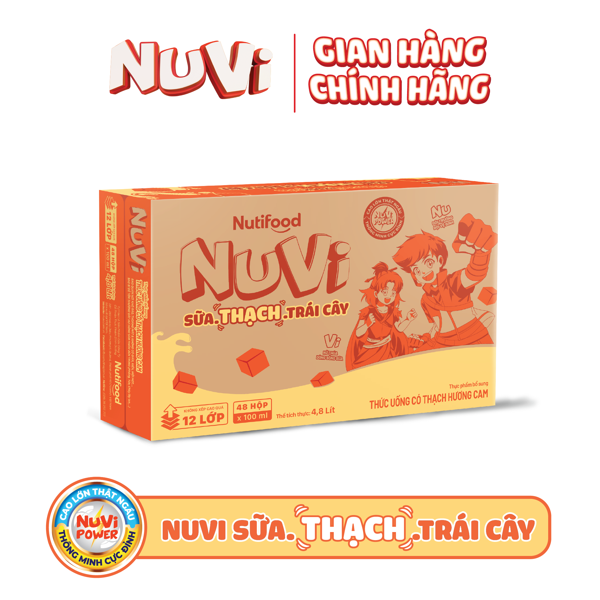 48 boxes nuvi barley milk drink/strawberry yogurt/orange jelly milk with 170ml/100ml-nutifood-Yoosoo brand