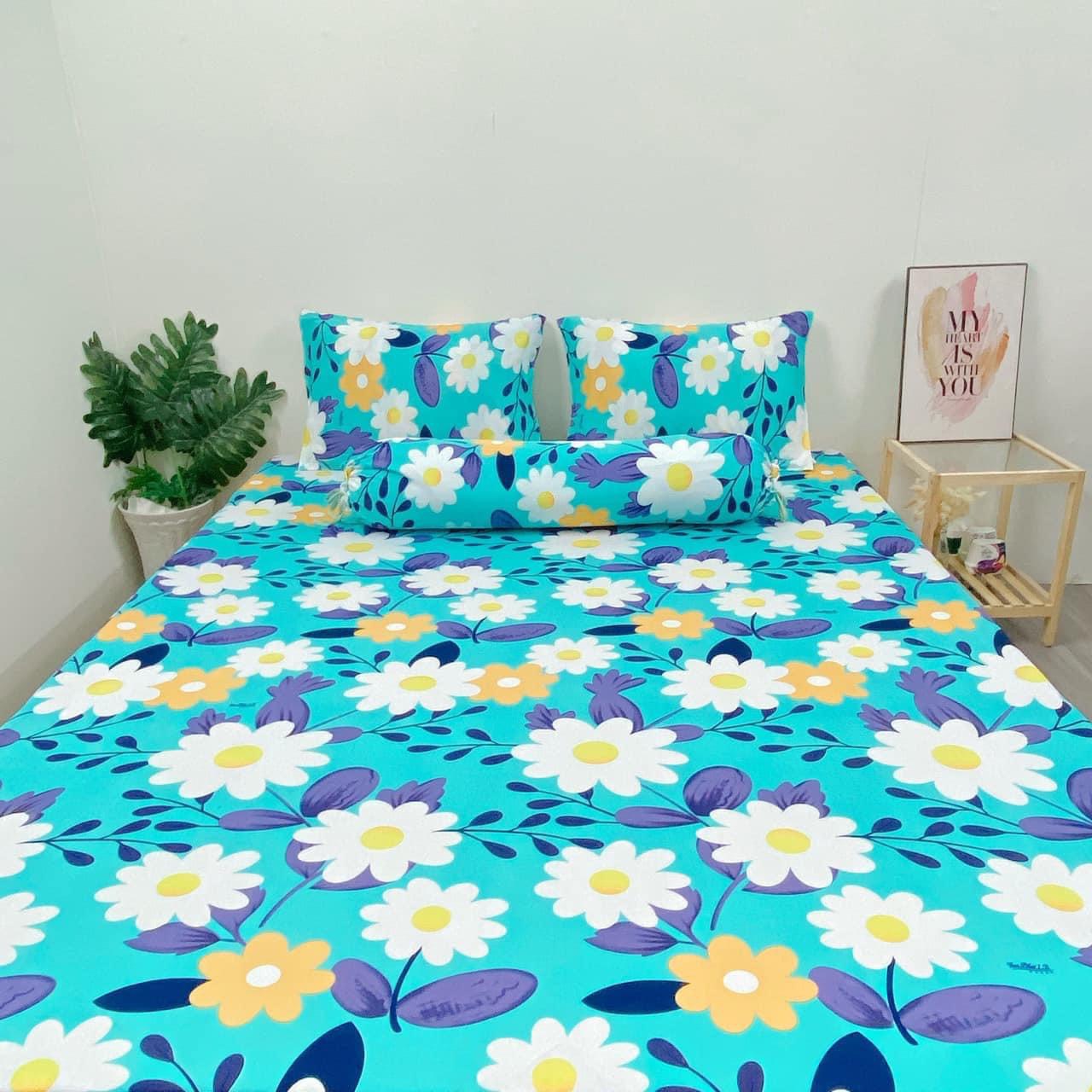 Bộ ga thun lạnh Hàn Quốc 1.6*2m/1.8*2m nệm 5-25cm