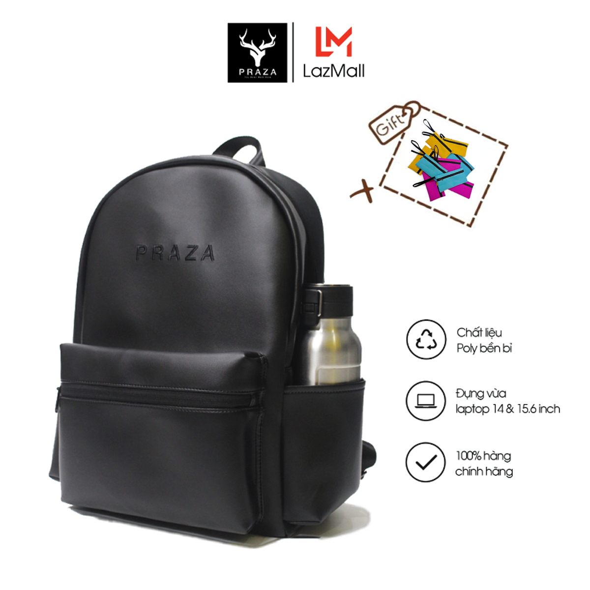 Balo Da Nam Nữ Basic New Original Backpack PRAZA - BL201