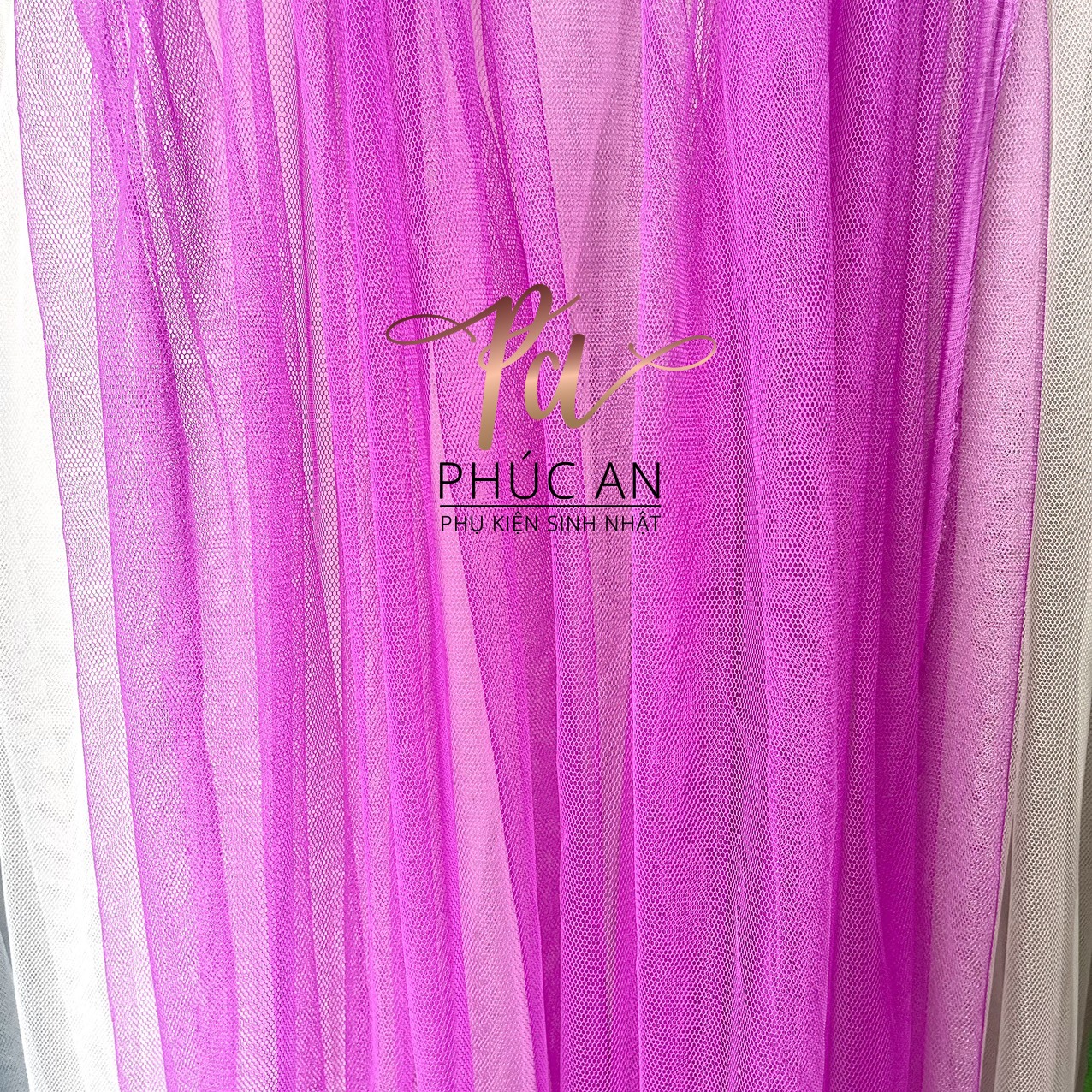 Rèm voan lưới 1.7m x 2m decor background sinh nhật meeting