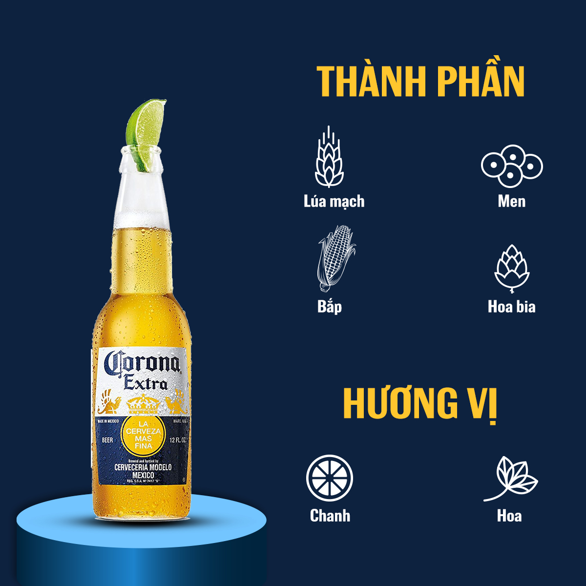 [25.11 - 29.11 VC ĐẾN 100K+FS] Thùng 24 Chai Bia Corona (300ml/chai)