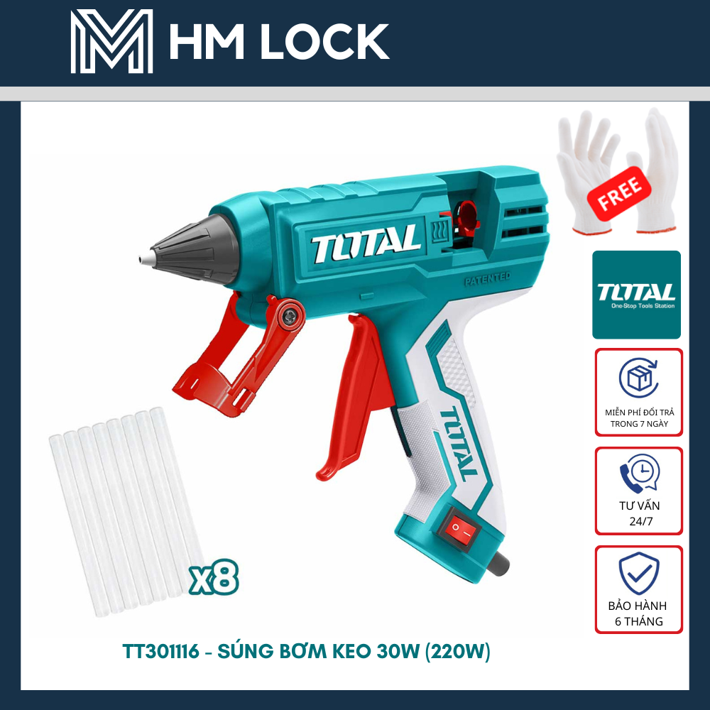 100w máy bắn keo total kèm 2 ống keo - tt101116 - hàng chính hãng - hm lock